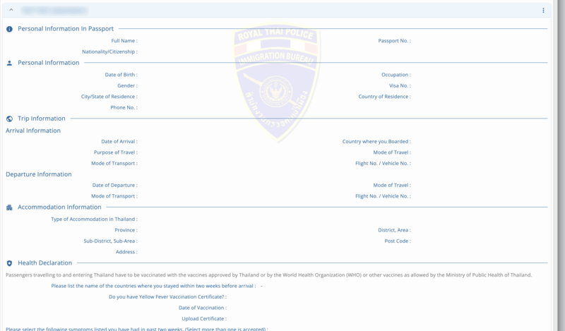 TDAC Application Process - Step 5