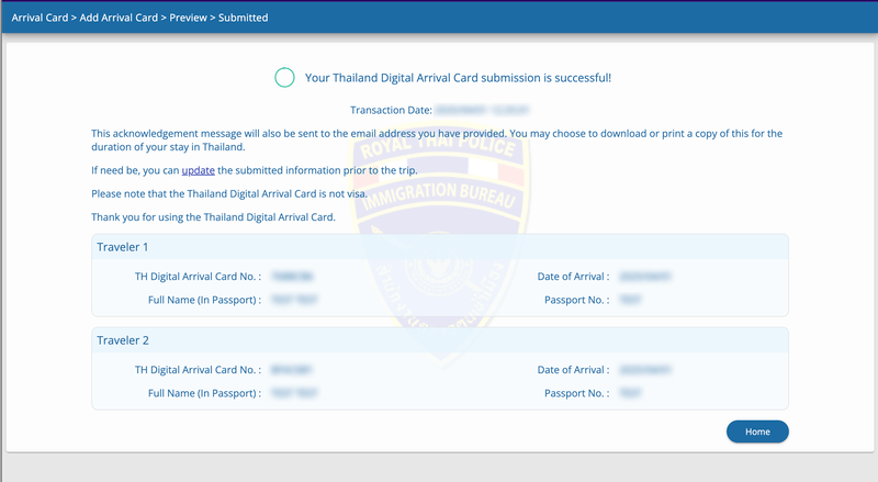 TDAC Application Process - Step 6