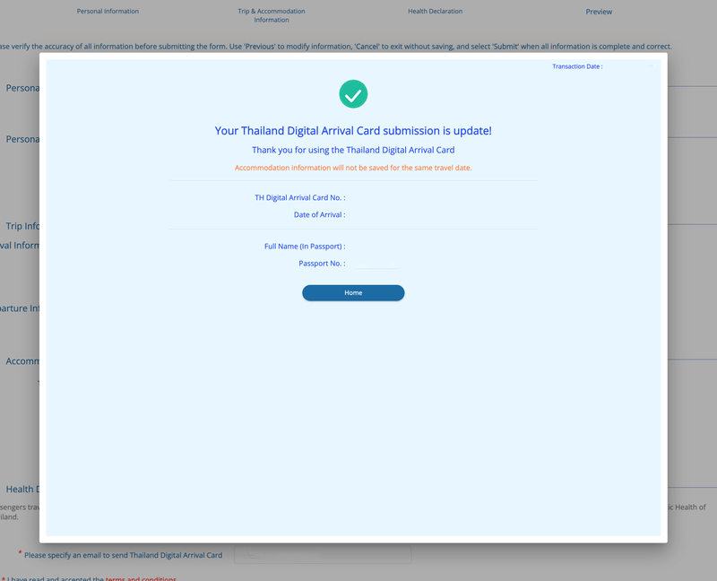 TDAC Application Process - Step 6