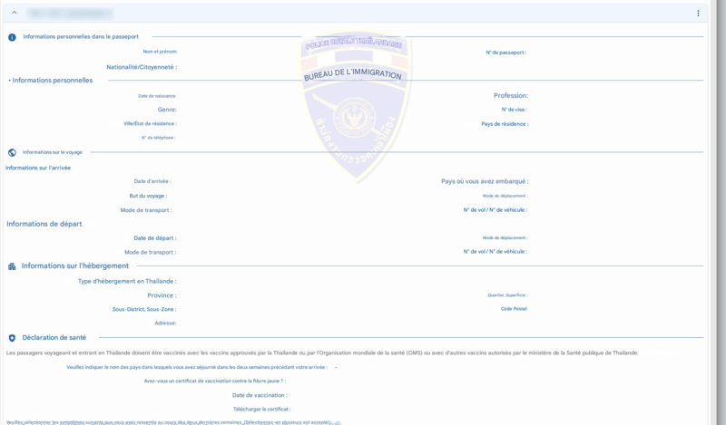 Processus de demande TDAC - Étape 5
