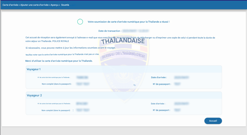 Processus de demande TDAC - Étape 6
