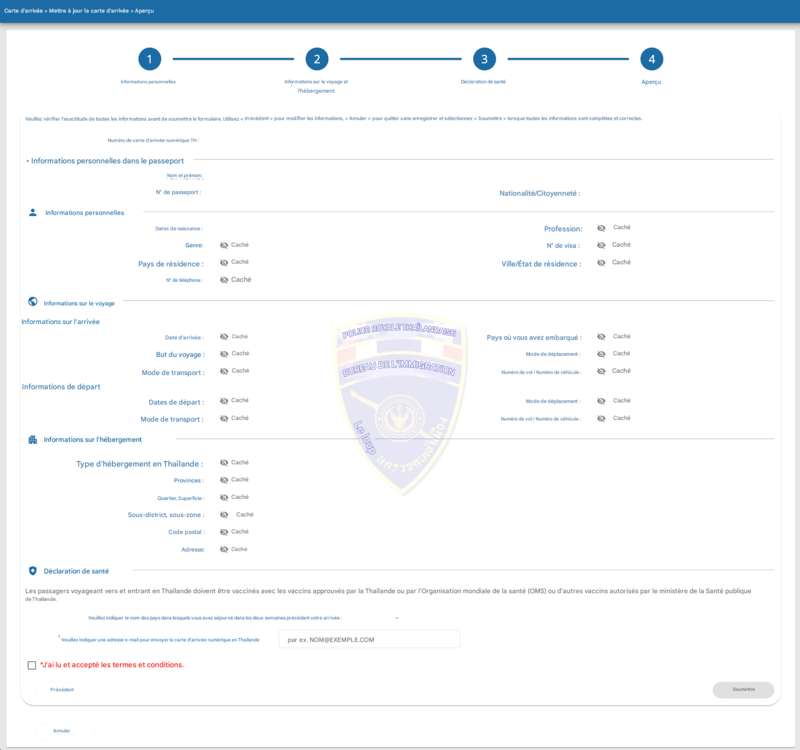 Processus de demande TDAC - Étape 5