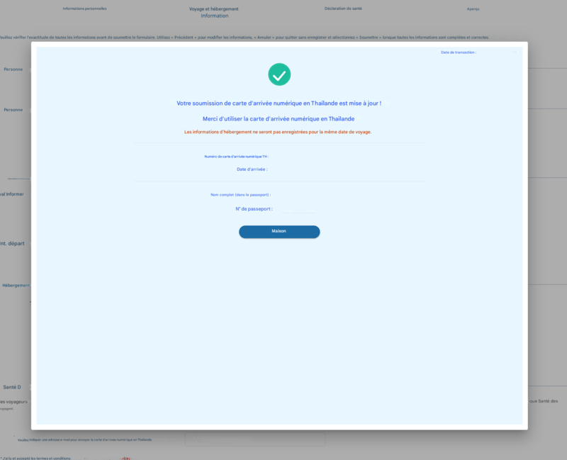 Processus de demande TDAC - Étape 6