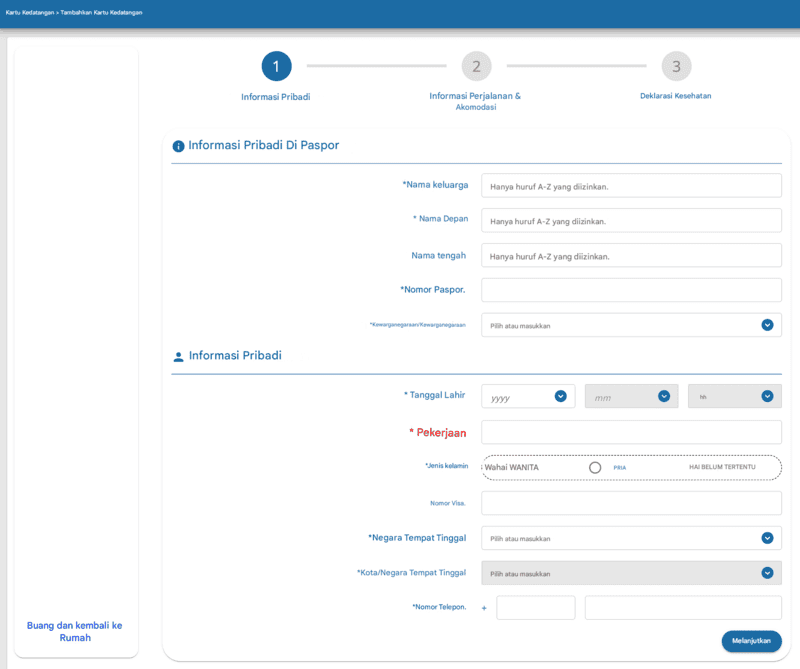 Proses Aplikasi TDAC - Langkah 2