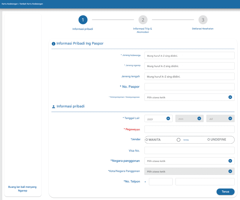 Proses Aplikasi TDAC - Langkah 2