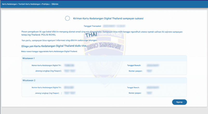 Proses Aplikasi TDAC - Langkah 6