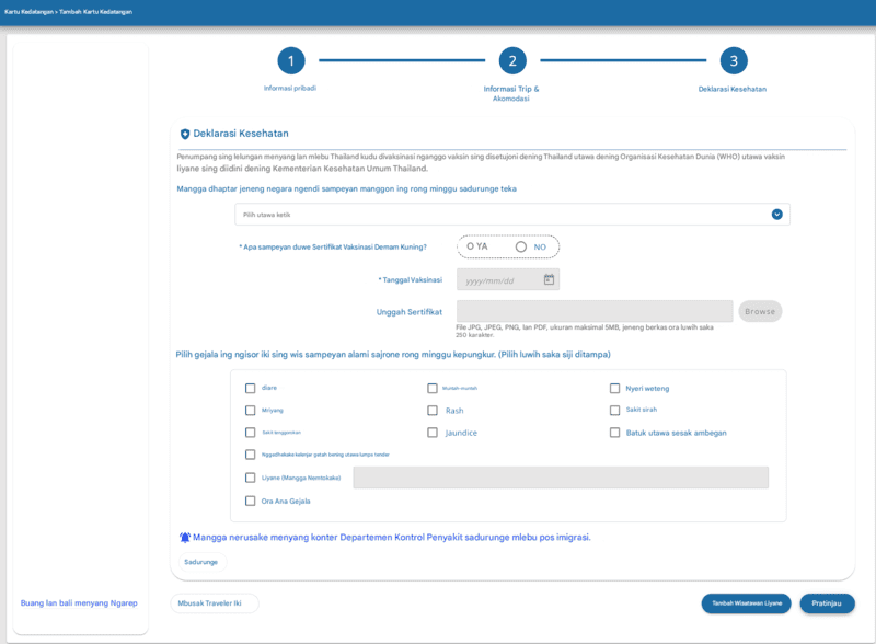 Proses Aplikasi TDAC - Langkah 4