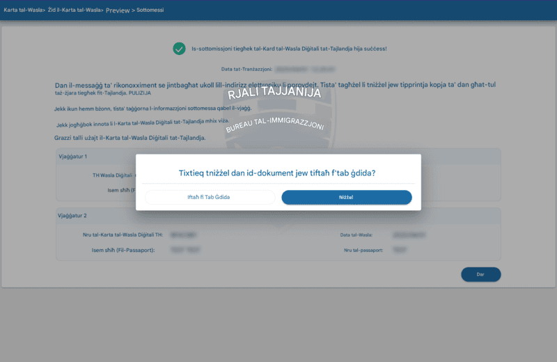 Proċess tal-Applikazzjoni TDAC - Pass 7