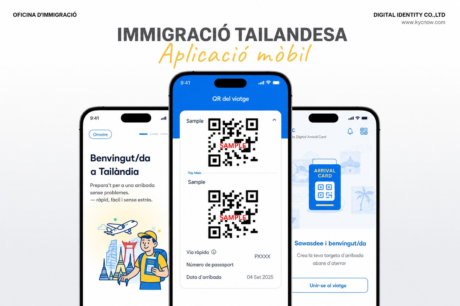 Previsualització sanejada de l’aplicació mòbil THIM Thai Immigration