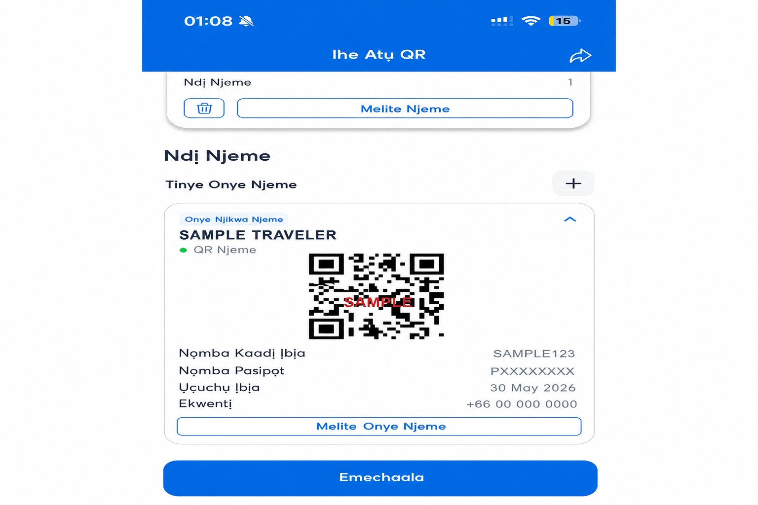 Ihuenyo QR THIM e sachara nwere koodu QR ihe atụ na-arụghị ọrụ