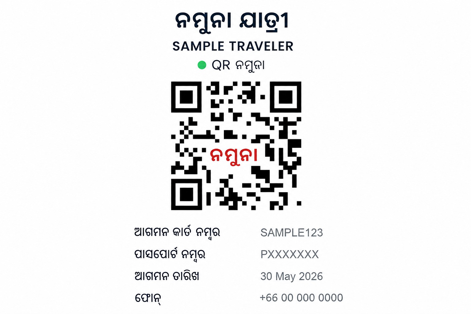 କାର୍ଯ୍ୟକର ନୁହେଁଥିବା ନମୁନା QR କୋଡ୍ ସହିତ ସାନିଟାଇଜ୍ କରାଯାଇଥିବା THIM QR ସ୍କ୍ରିନ୍