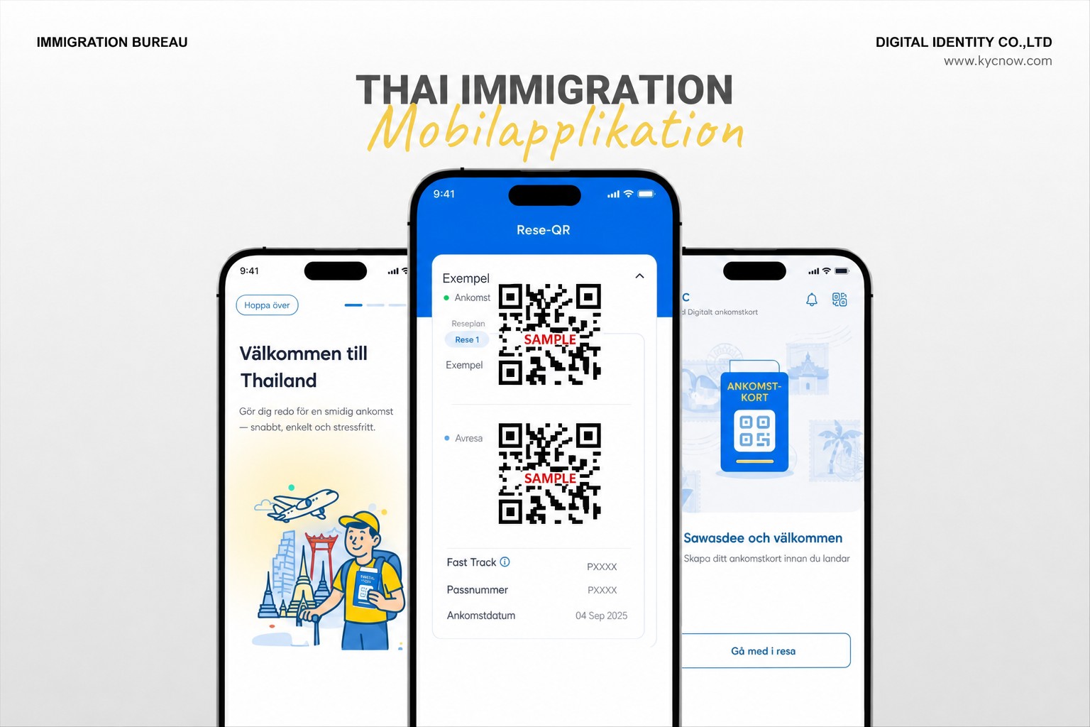 Rensad förhandsvisning av THIM Thai Immigration mobilapplikation